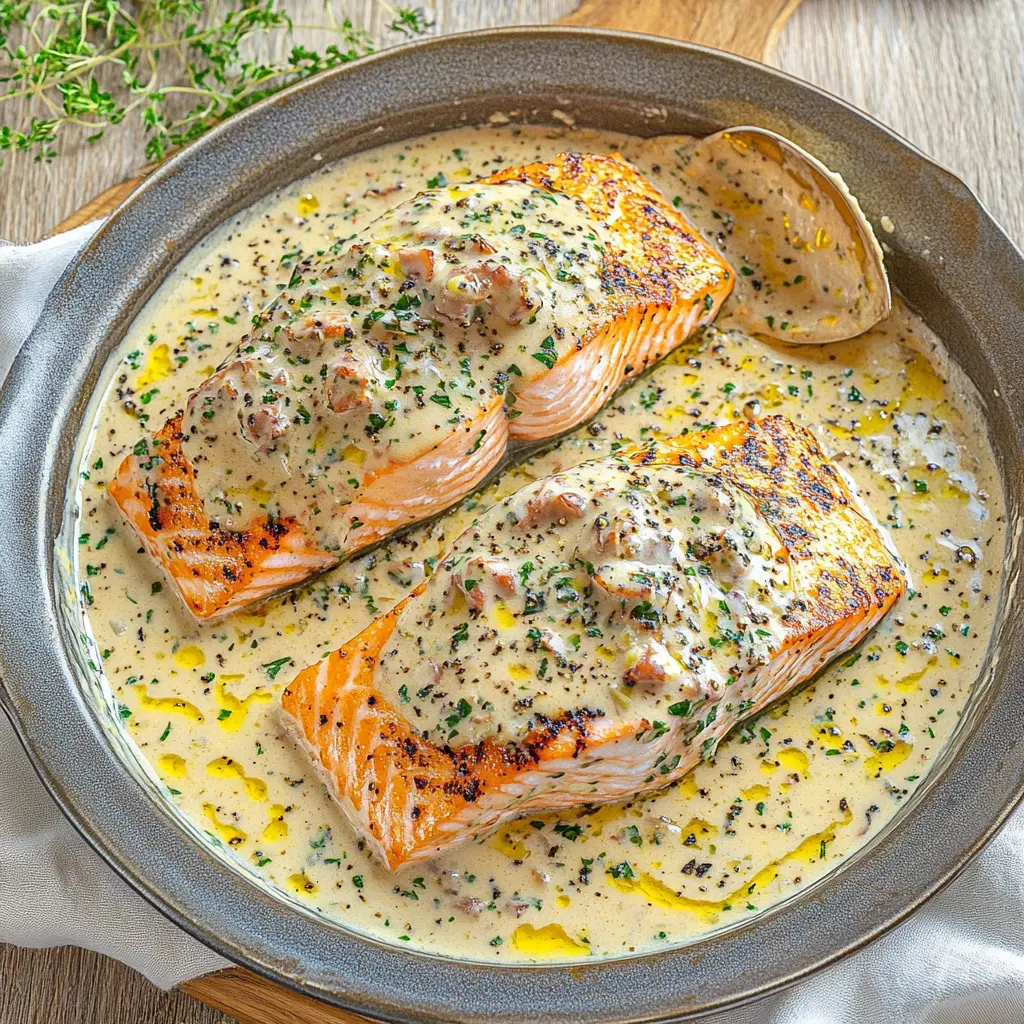 CREAMY MARRY ME SALMON centered hero view, clean and uncluttered