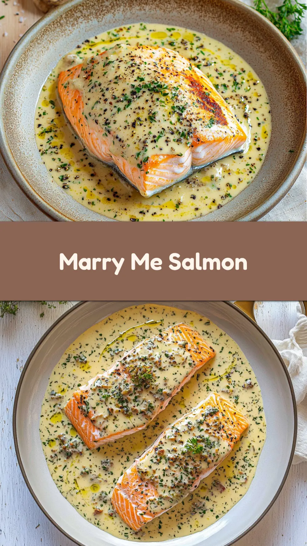 CREAMY MARRY ME SALMON centered hero view, clean and uncluttered