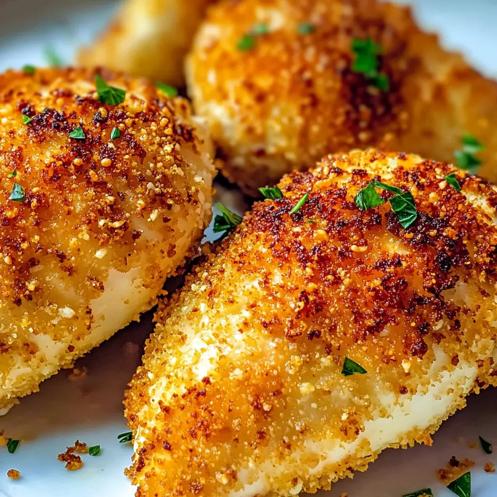 Crispy Air Fryer Parmesan Chicken centered hero view, clean and uncluttered