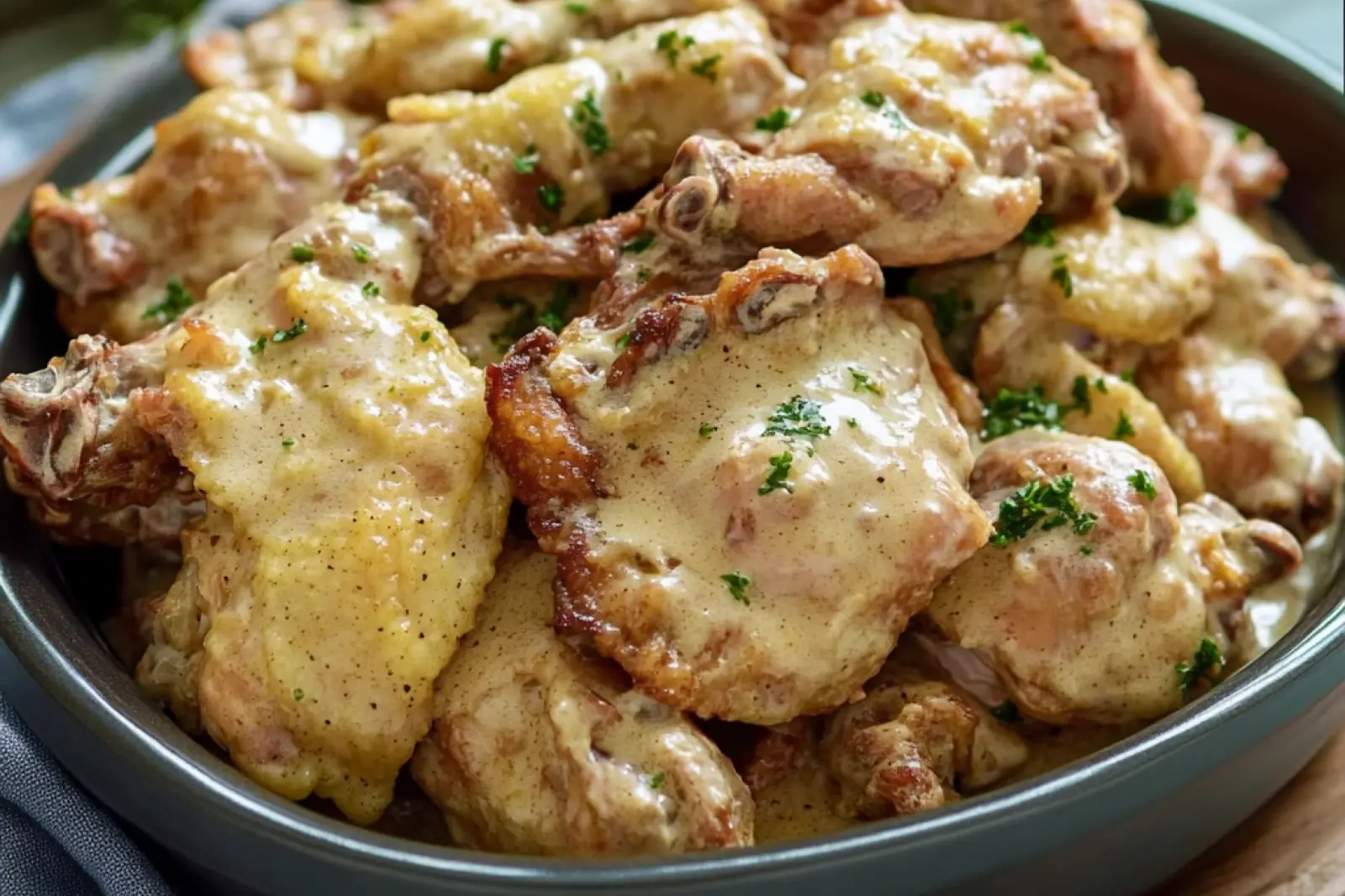 CROCK POT CRACK CHICKEN centered hero view, clean and uncluttered