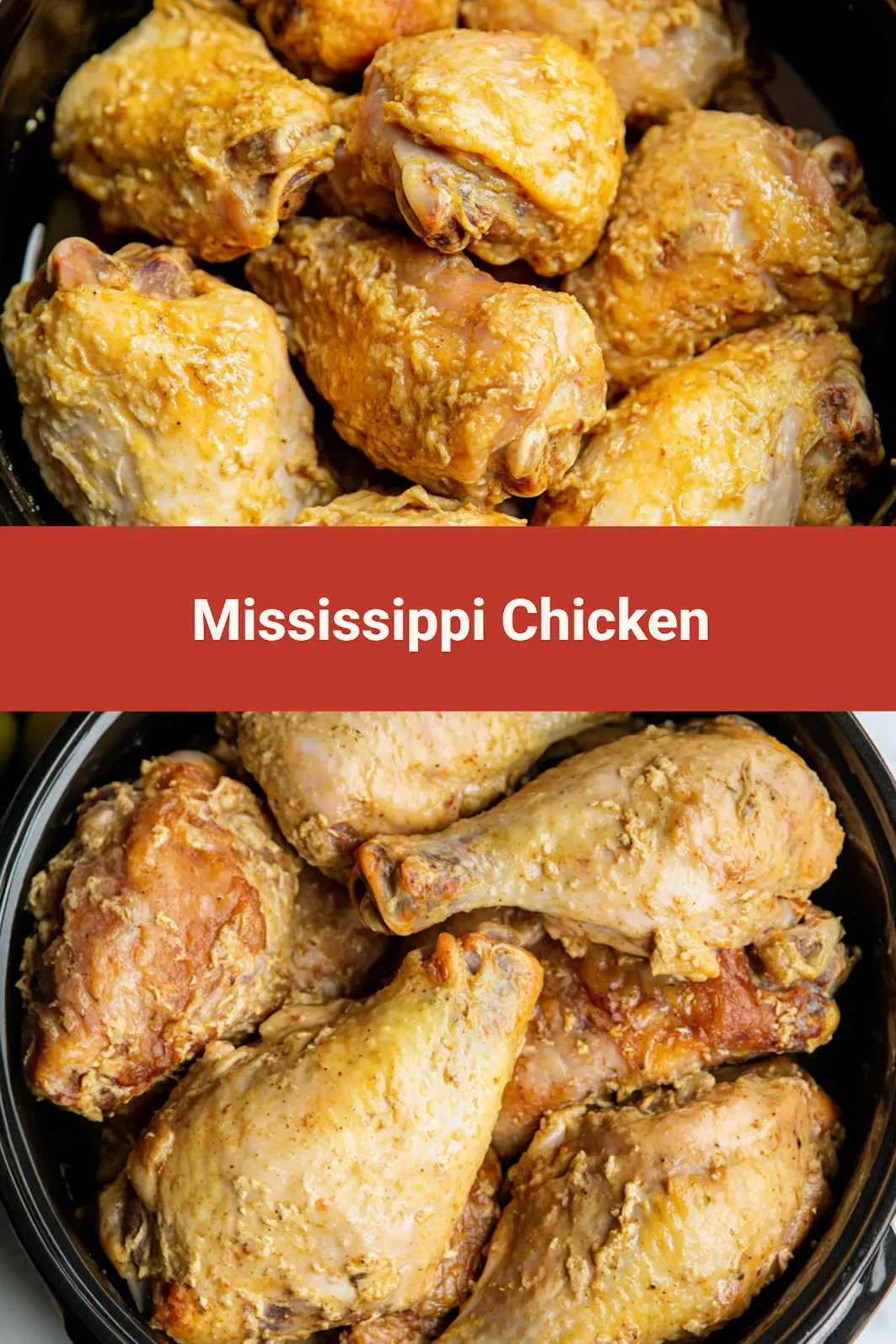 CROCK POT MISSISSIPPI CHICKEN centered hero view, clean and uncluttered_pin