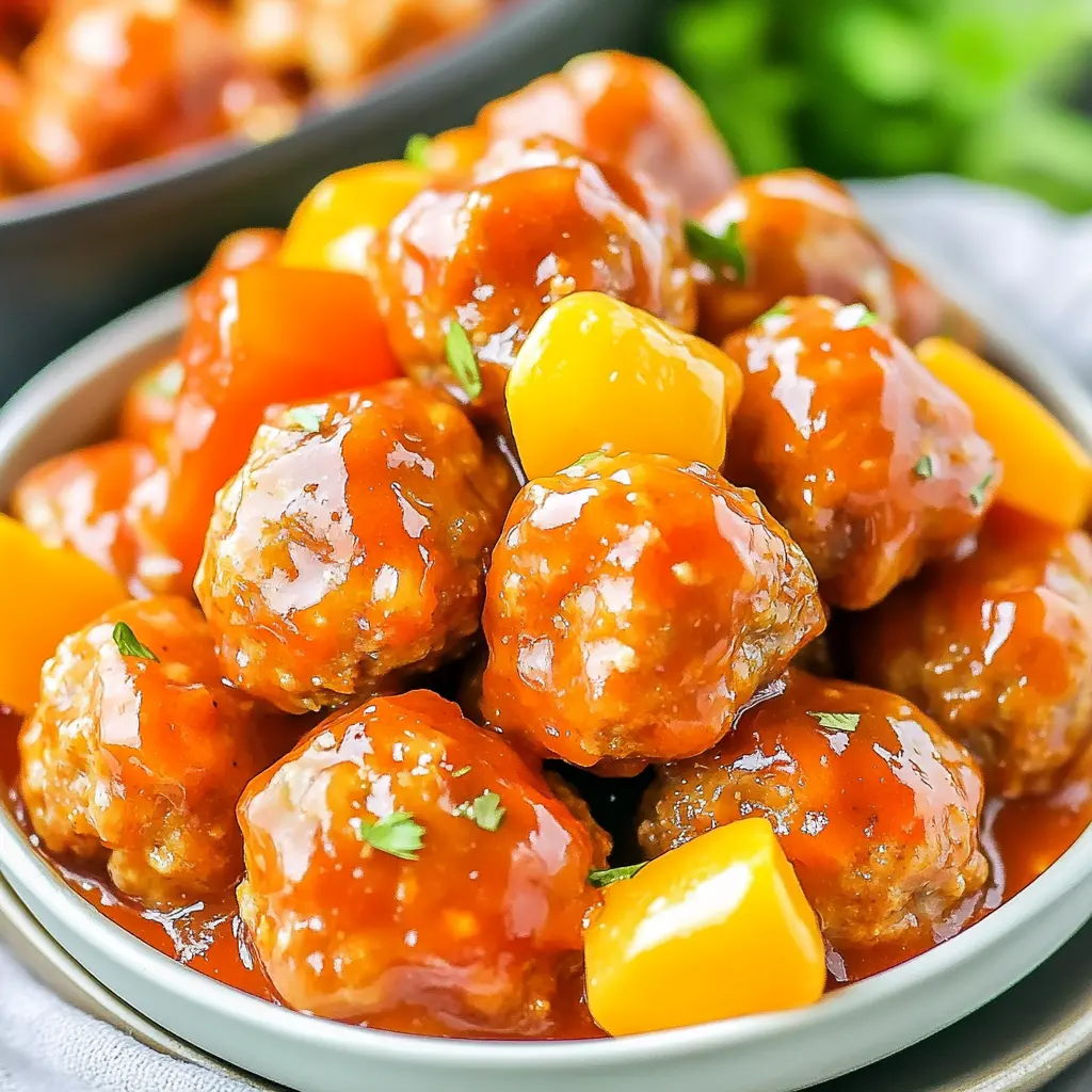 Crock Pot Sweet and Sour Meatballs Easy Weeknight Dinner 6 CROCK POT SWEET AND SOUR MEATBALLS centered hero view, clean and uncluttered