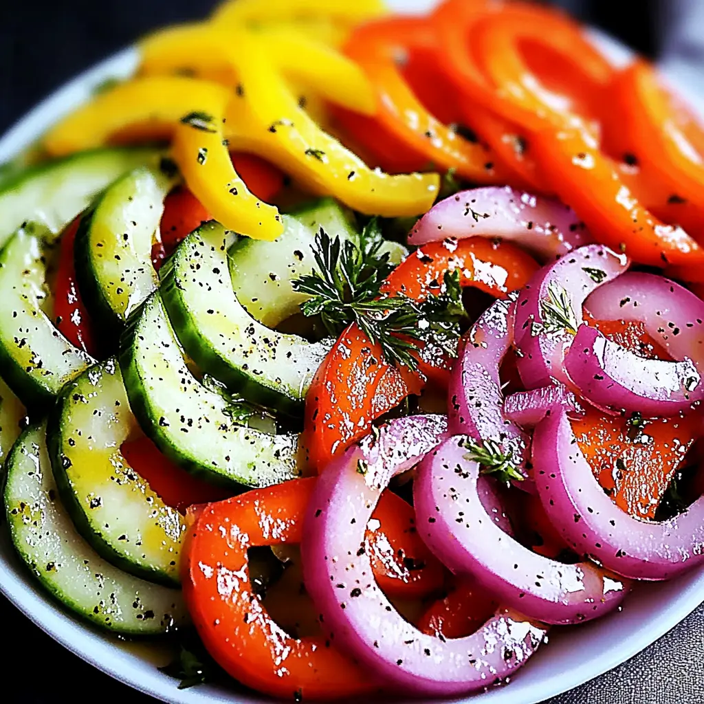 CUCUMBER SWEET PEPPER SALAD centered hero view, clean and uncluttered