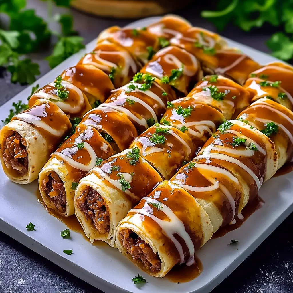 FRENCH DIP TORTILLA ROLL UPS centered hero view, clean and uncluttered