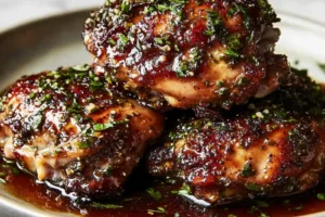 Garlic Herb Chicken Easy Weeknight Dinner Recipe GARLIC HERB CHICKEN centered hero view, clean and uncluttered