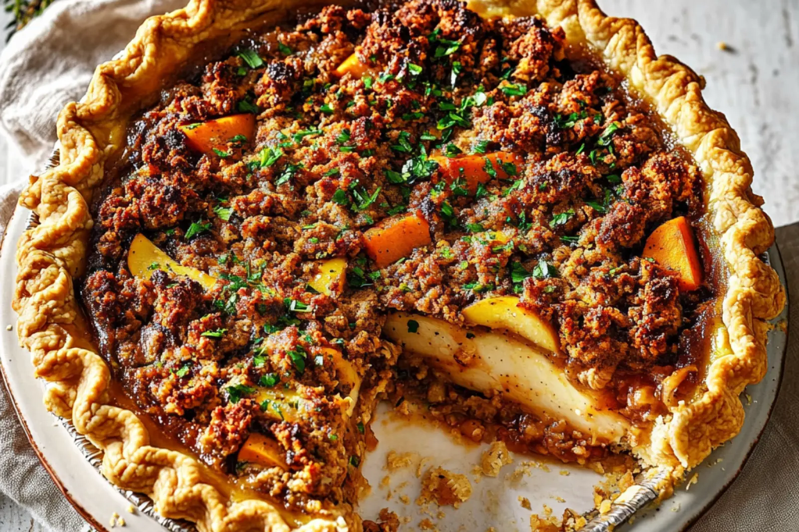 GROUND TURKEY COTTAGE PIE centered hero view, clean and uncluttered