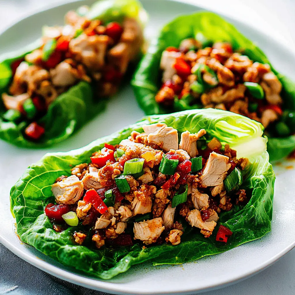 Ground turkey lettuce wraps centered hero view, clean and uncluttered