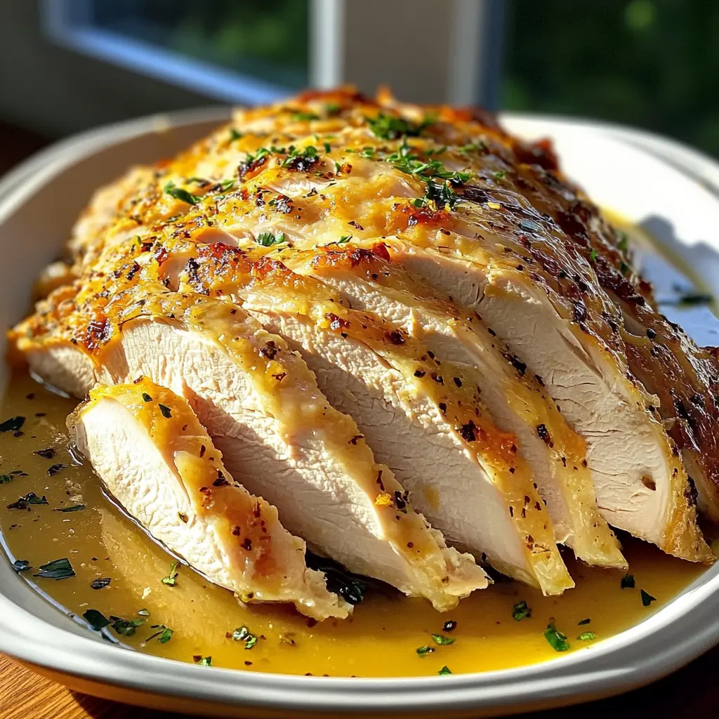 JUICY CROCKPOT TURKEY BREAST centered hero view, clean and uncluttered