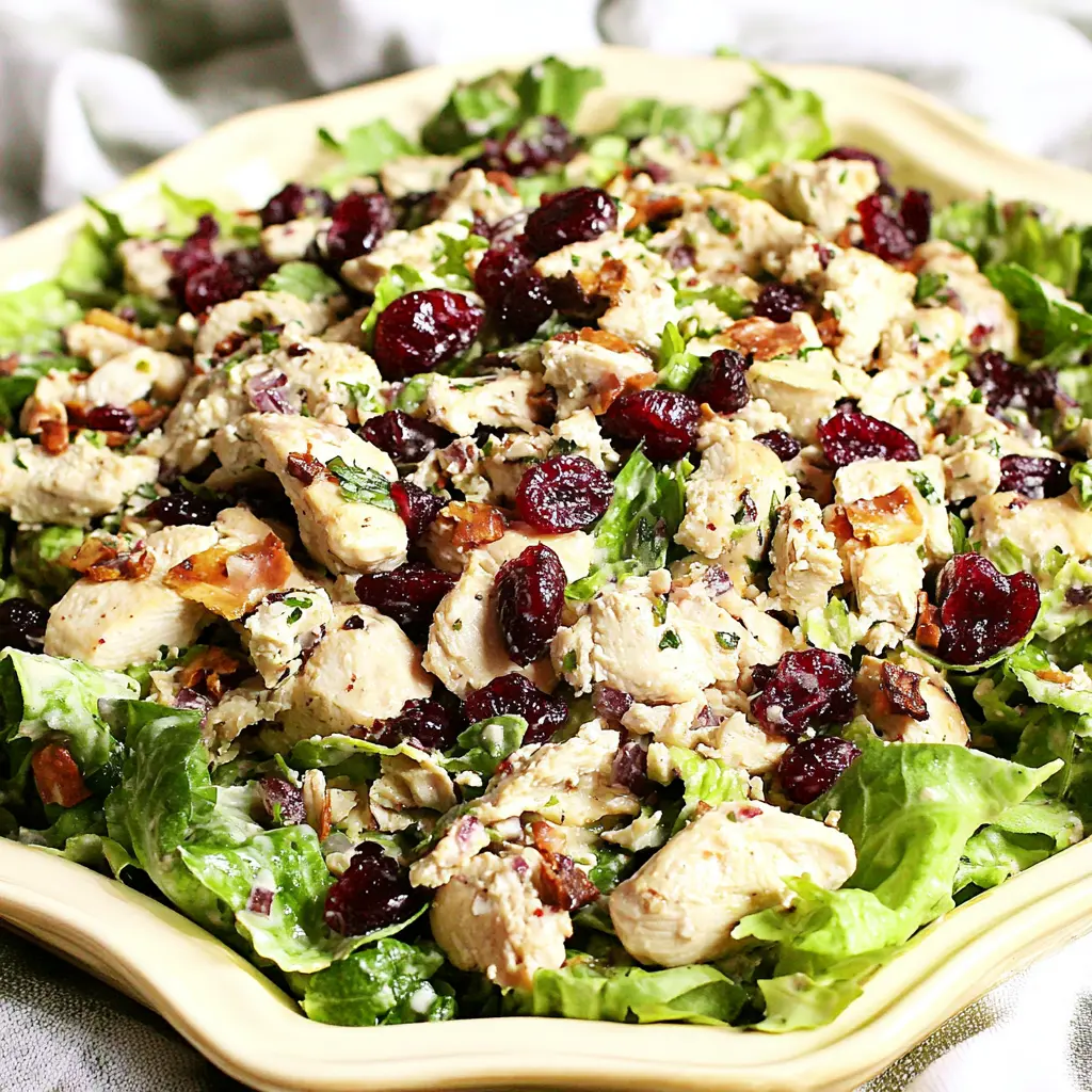 Keto Cranberry Chicken Salad centered hero view, clean and uncluttered