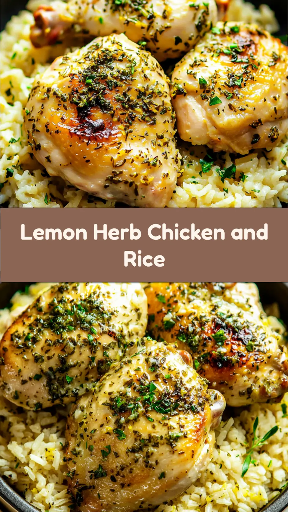 Lemon Herb Chicken and Rice Easy Weeknight Dinner 7 LEMON HERB CHICKEN AND RICE centered hero view, clean and uncluttered