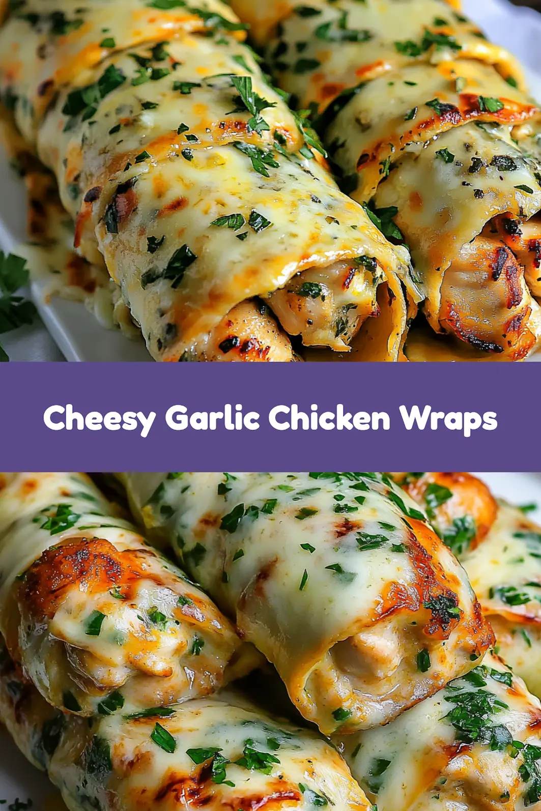 Low Carb Cheesy Garlic Chicken Wraps Easy Weeknight Dinner 7 LOW CARB CHEESY GARLIC CHICKEN WRAPS centered hero view, clean and uncluttered