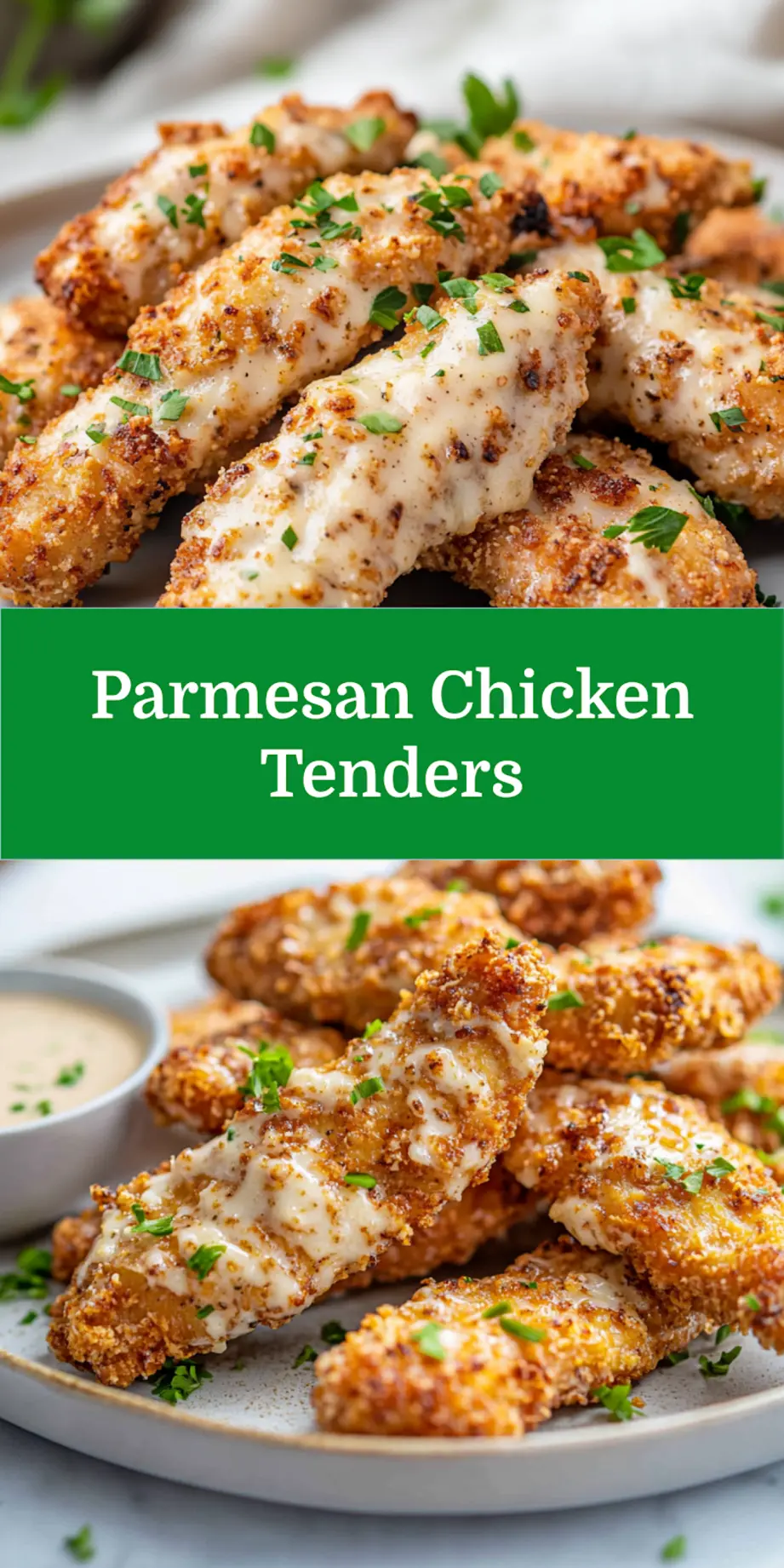 Low-Carb Parmesan Chicken Tenders Air Fryer Easy Weeknight Dinner 7 LOW CARB PARMESAN CHICKEN TENDERS AIR FRYER centered hero view, clean and uncluttered_pin
