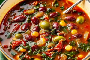 OLIVE GARDEN MINESTRONE SOUP centered hero view, clean and uncluttered
