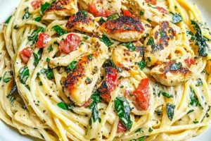 OLIVE GARDEN TUSCAN CHICKEN PASTA centered hero view, clean and uncluttered