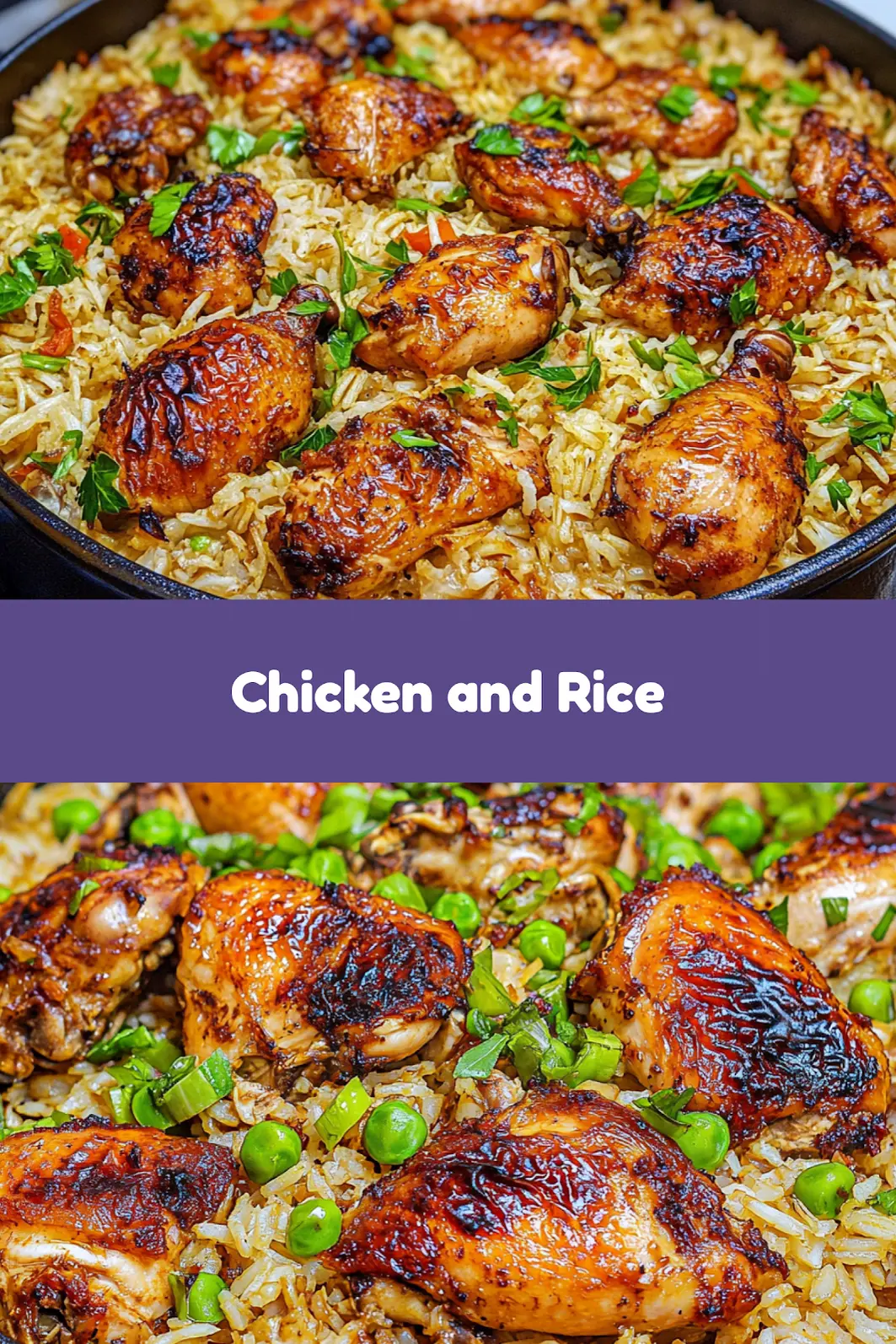 ONE POT CHICKEN AND RICE centered hero view, clean and uncluttered