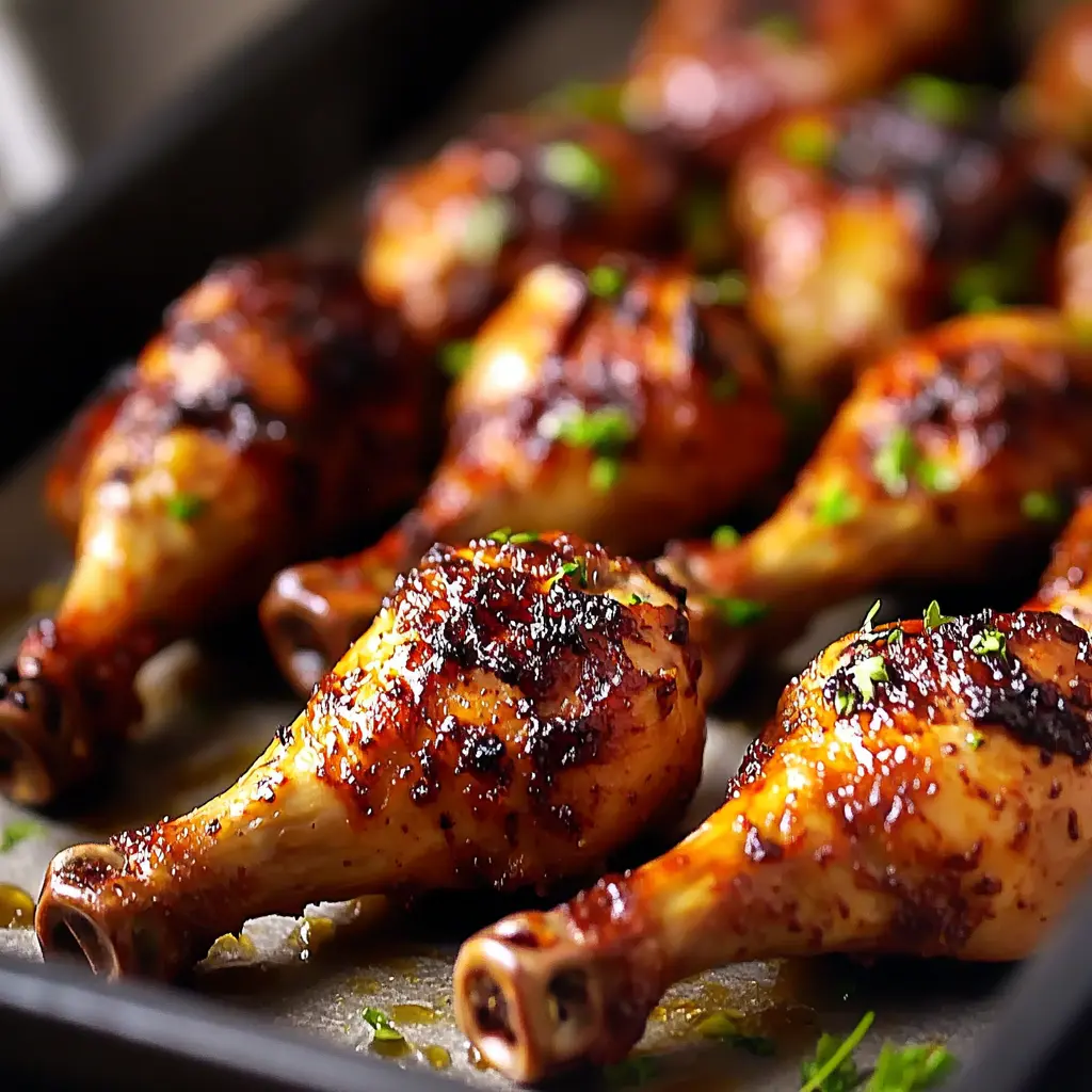 OVEN BAKED CHICKEN DRUMSTICKS centered hero view, clean and uncluttered