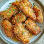 AIR FRYER HONEY GARLIC CHICKEN TENDERS centered hero view, clean and uncluttered