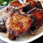 BEST DAMN AIR FRYER PORK CHOPS centered hero view, clean and uncluttered