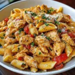 CHICKEN PASTA PRIMAVERA centered hero view, clean and uncluttered