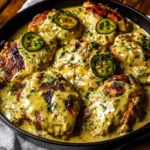 CREAMY PEPPERONCINI CHICKEN SKILLET centered hero view, clean and uncluttered