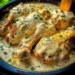 CREAMY RANCH CHICKEN CROCKPOT centered hero view, clean and uncluttered