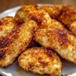 CRISPY AIR FRYER PARMESAN CHICKEN centered hero view, clean and uncluttered