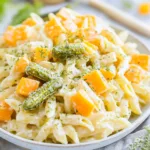 DILL PICKLE PASTA SALAD centered hero view, clean and uncluttered