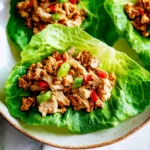 GROUND TURKEY LETTUCE WRAPS centered hero view, clean and uncluttered