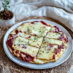 HIGH PROTEIN COTTAGE CHEESE FLATBREAD centered hero view, clean and uncluttered