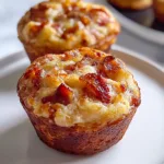 HIGH PROTEIN MAPLE BACON PANCAKE MUFFINS centered hero view, clean and uncluttered