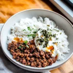 HOT HONEY GROUND BEEF BOWLS centered hero view, clean and uncluttered