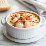 LOBSTER BISQUE RECIPE centered hero view, clean and uncluttered