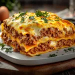 LOW CARB EGGLIFE LASAGNA centered hero view, clean and uncluttered