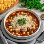 OLIVE GARDEN PASTA E FAGIOLI SOUP centered hero view, clean and uncluttered