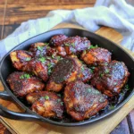 ONE PAN CHICKEN THIGHS 45 MINUTES centered hero view, clean and uncluttered