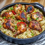 ONE POT CHICKEN AND RICE centered hero view, clean and uncluttered