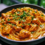 THAI INSPIRED COCONUT RED CURRY CHICKEN UDON centered hero view, clean and uncluttered