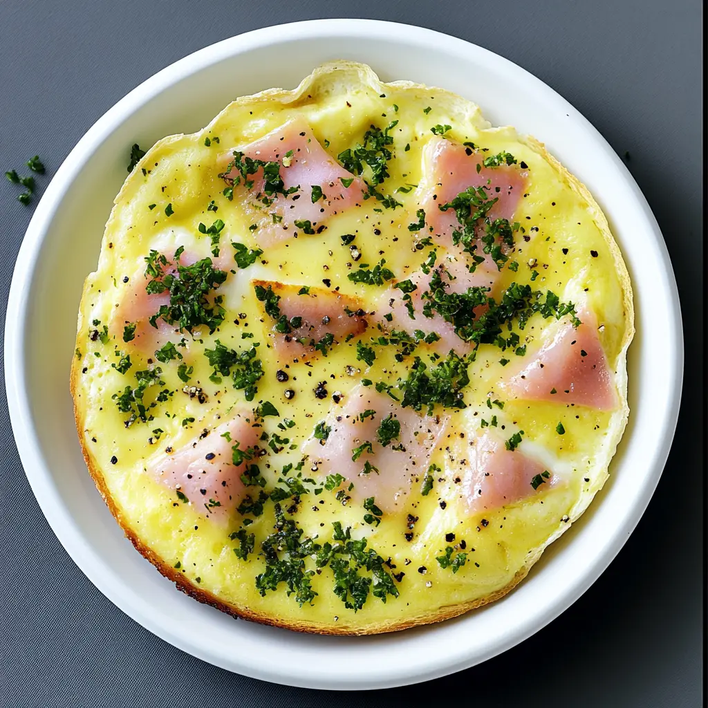 Savory breakfast crepes filled with eggs, cheese, and vegetables on a white plate