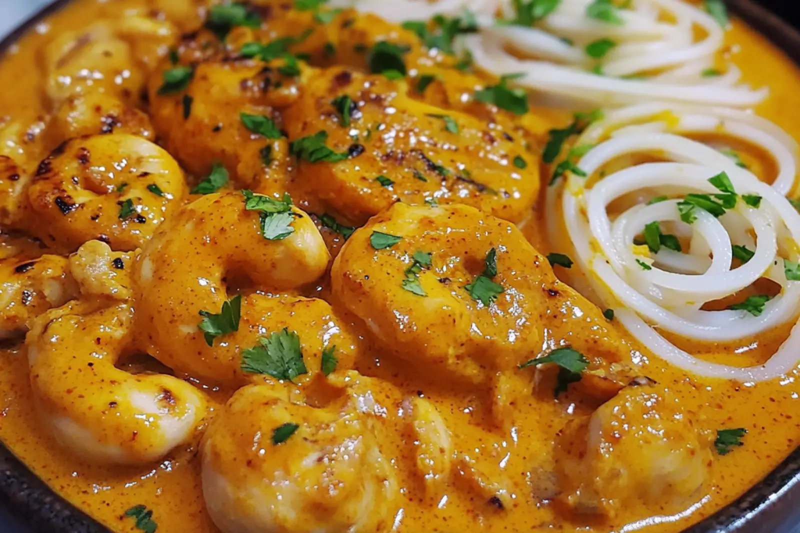 Thai Inspired Coconut Red Curry Chicken Udon Easy Weeknight Dinner