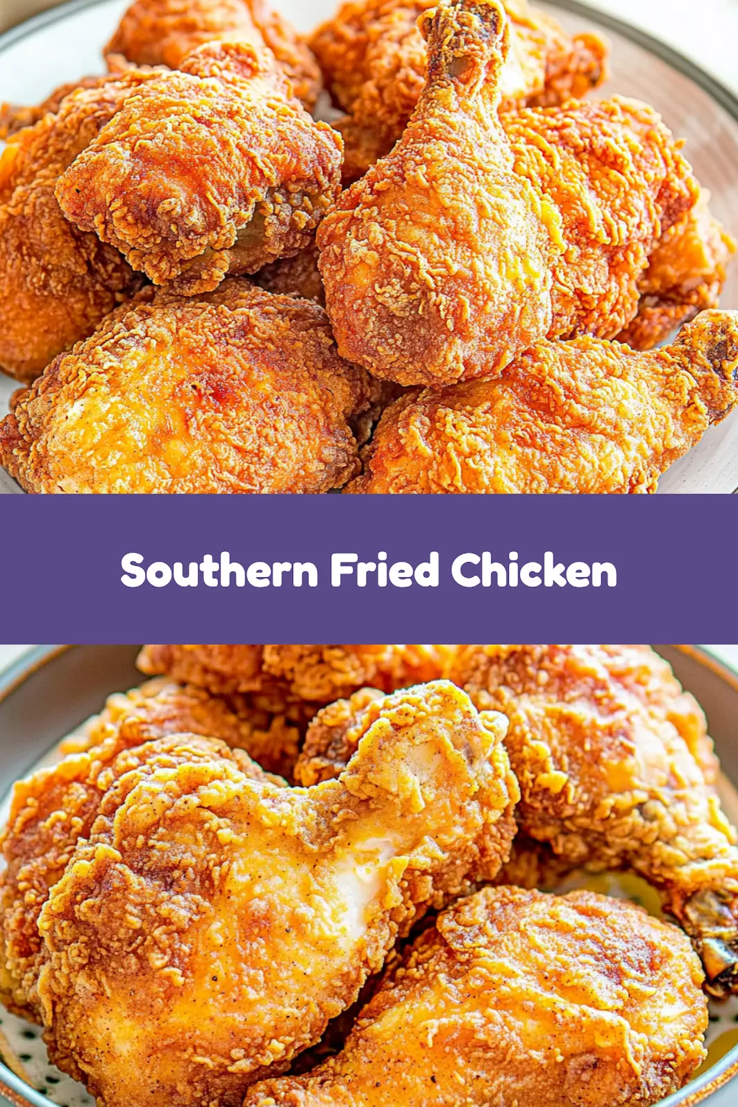 THE BEST SOUTHERN FRIED CHICKEN centered hero view, clean and uncluttered_pin