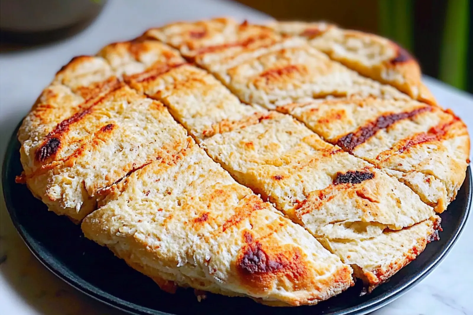 THE EASIEST HIGH PROTEIN FLATBREAD centered hero view, clean and uncluttered