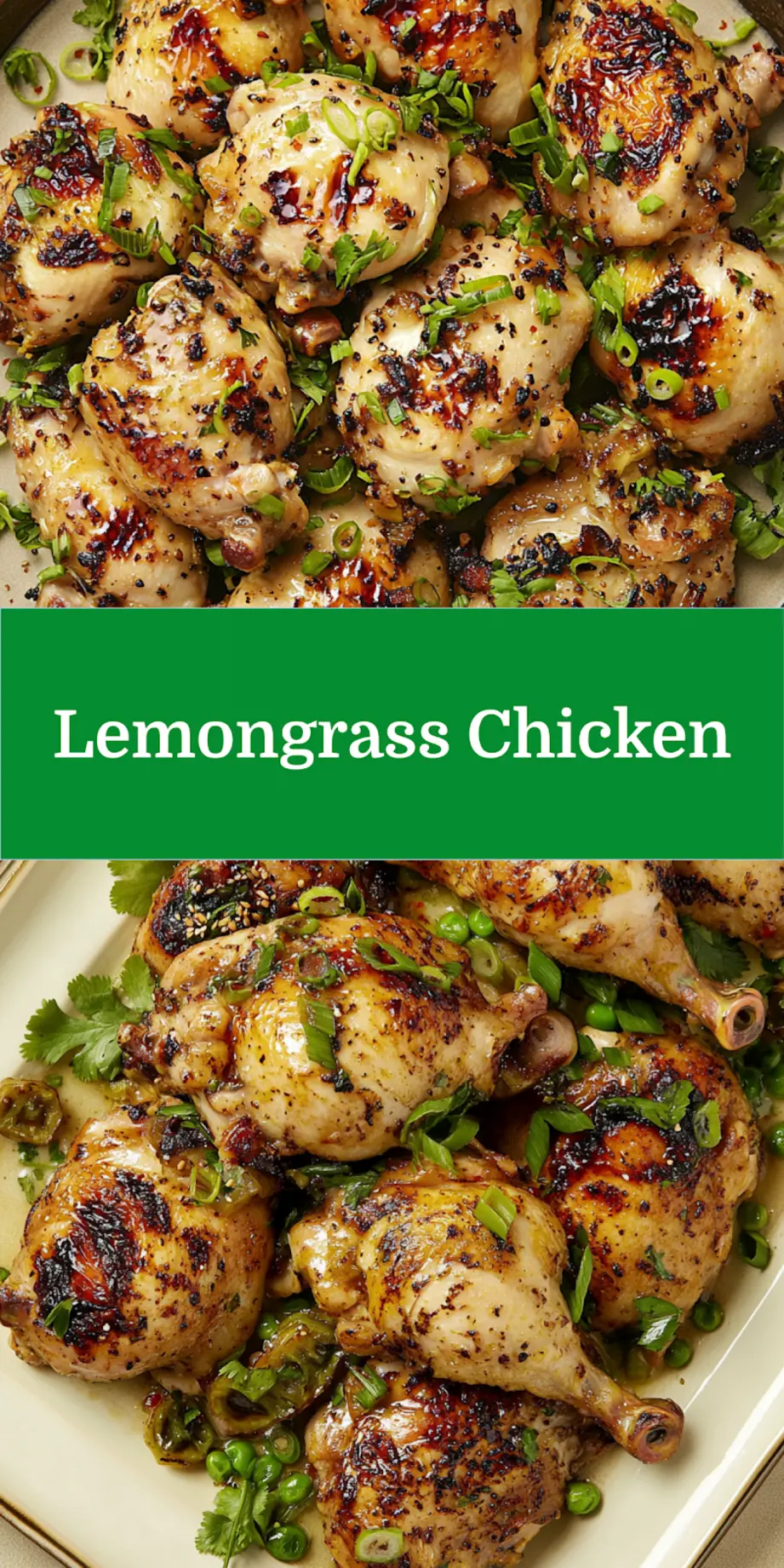 Vietnamese Lemongrass Chicken Easy Weeknight Dinner 7 Vietnamese lemongrass chicken centered hero view, clean and uncluttered for Pinterest