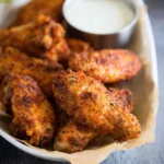 Air Fryer Chicken Wings Dry Rub recipe, served and ready to eat, easy homemade dish
