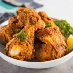 Air Fryer Fried Chicken recipe, served and ready to eat, easy homemade dinner