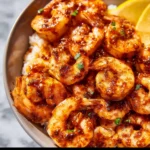 Air Fryer Shrimp Bowl High Protein recipe, served and ready to eat, easy homemade dish