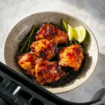 Air Fryer Teriyaki Chicken Thighs recipe, served and ready to eat, easy homemade dinner