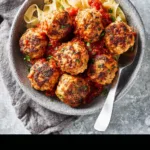 Air Fryer Turkey Meatballs High Protein recipe, served and ready to eat, easy homemade dinner