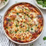 BAKED EGGPLANT PARMESAN recipe, served and ready to eat, easy homemade dinner