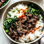 BEEF BULGOGI RICE BOWLS recipe, served and ready to eat, easy homemade dinner