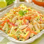 CHOPPED THAI CHICKEN SALAD PEANUT LIME recipe, served and ready to eat, easy homemade dinner